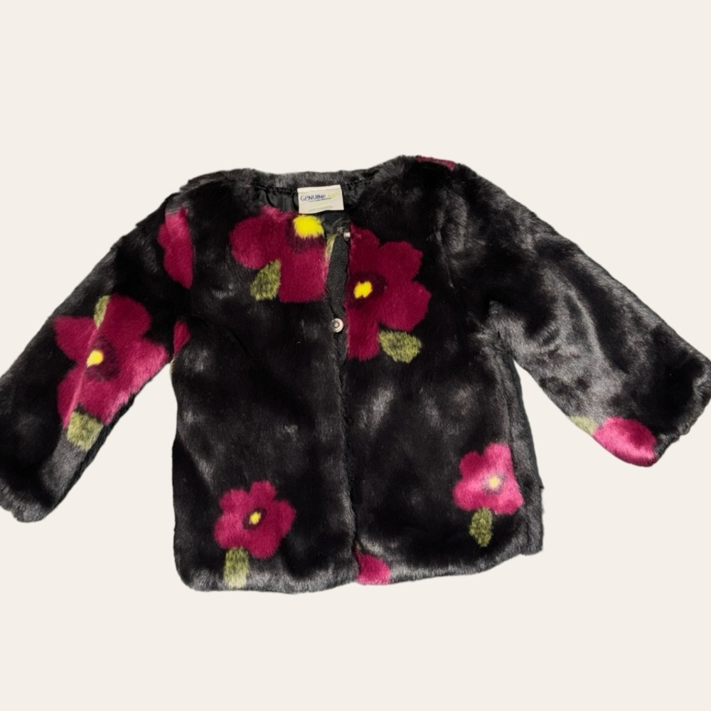 Genuine Kids 18M Floral Black Button Up Jacket